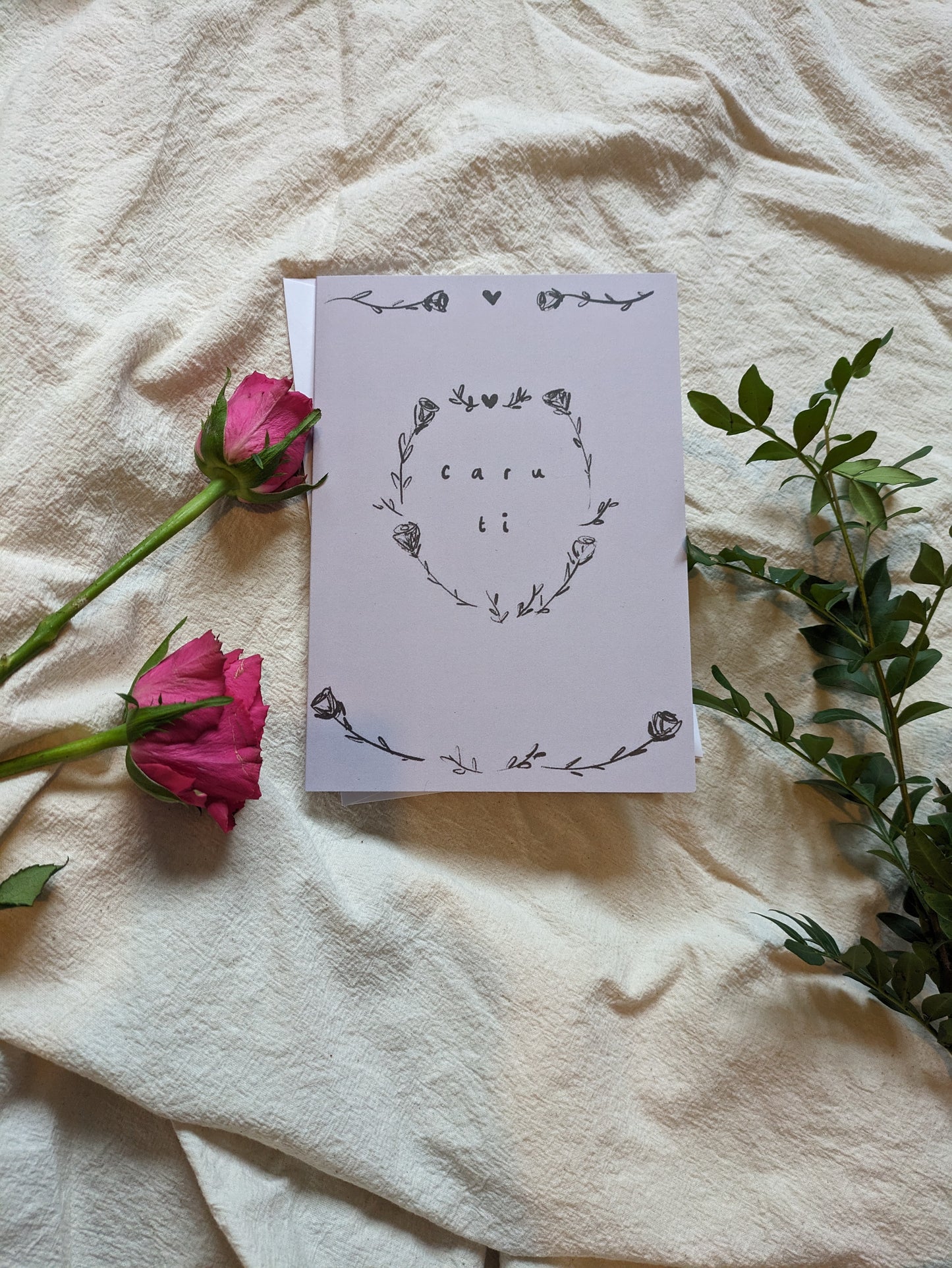 Love you/Caru ti card