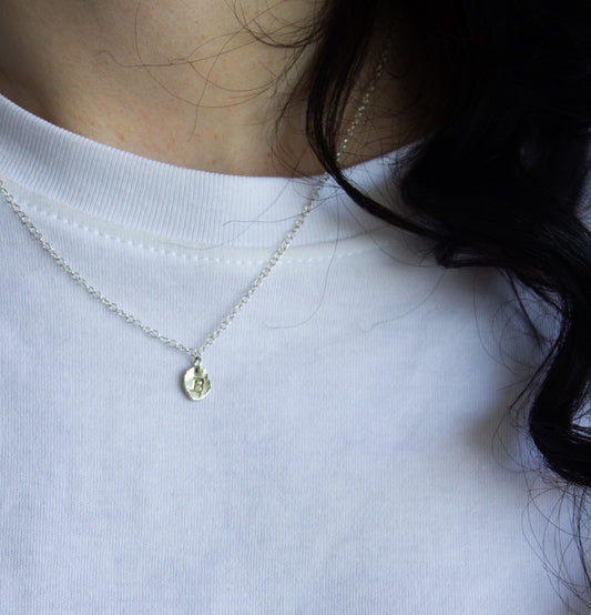 Molten initial necklace - Silver