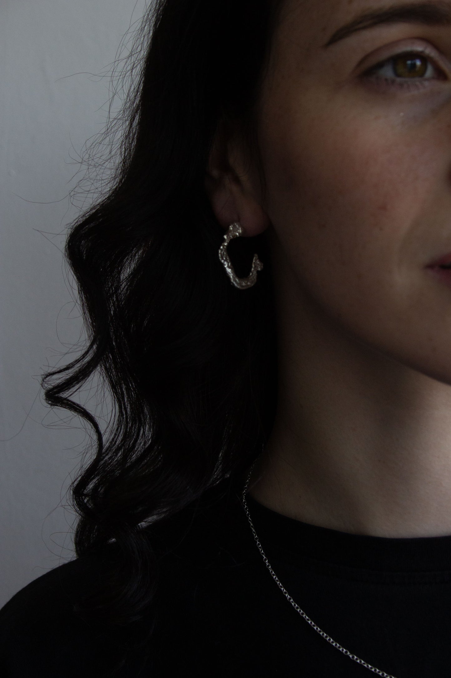 Molten sterling silver hoops - Hiraeth Hoops