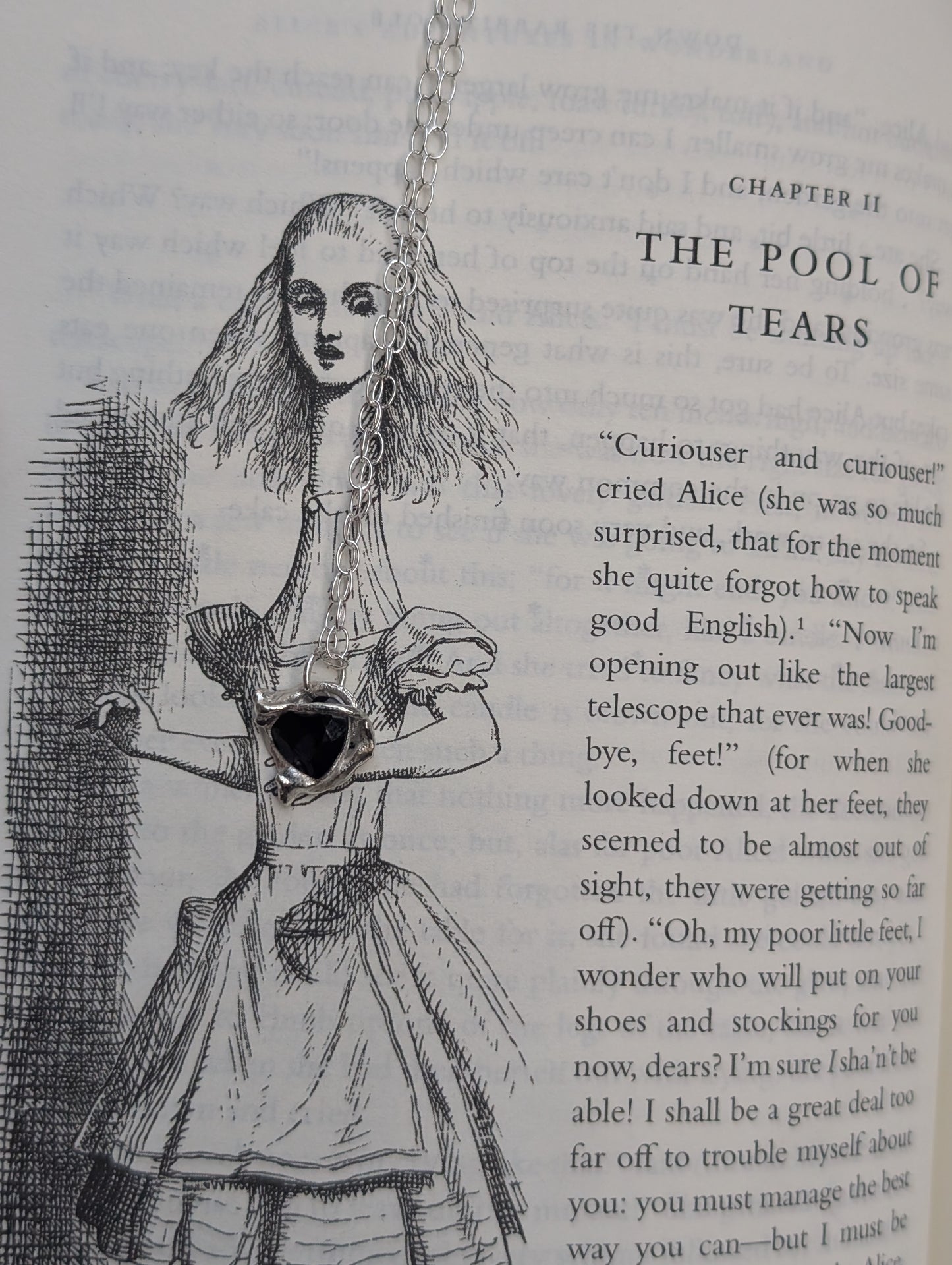 Gothic garnet heart necklace