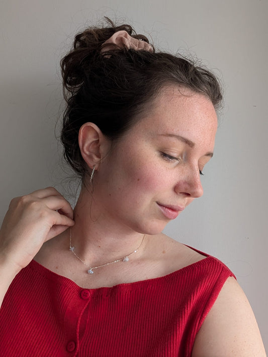 Aquamarine sterling silver choker necklace