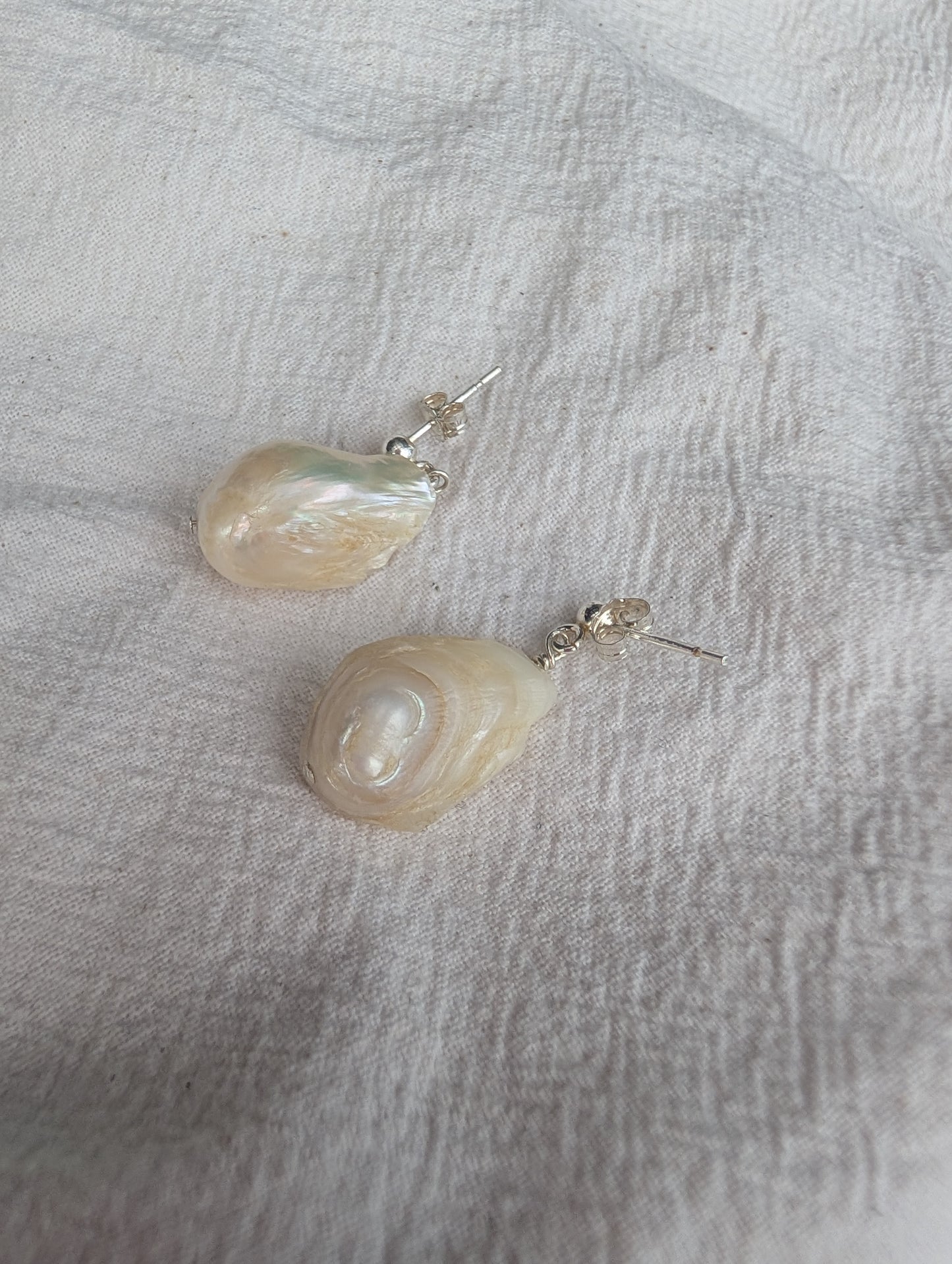 Statement freshwater pearl drop studs