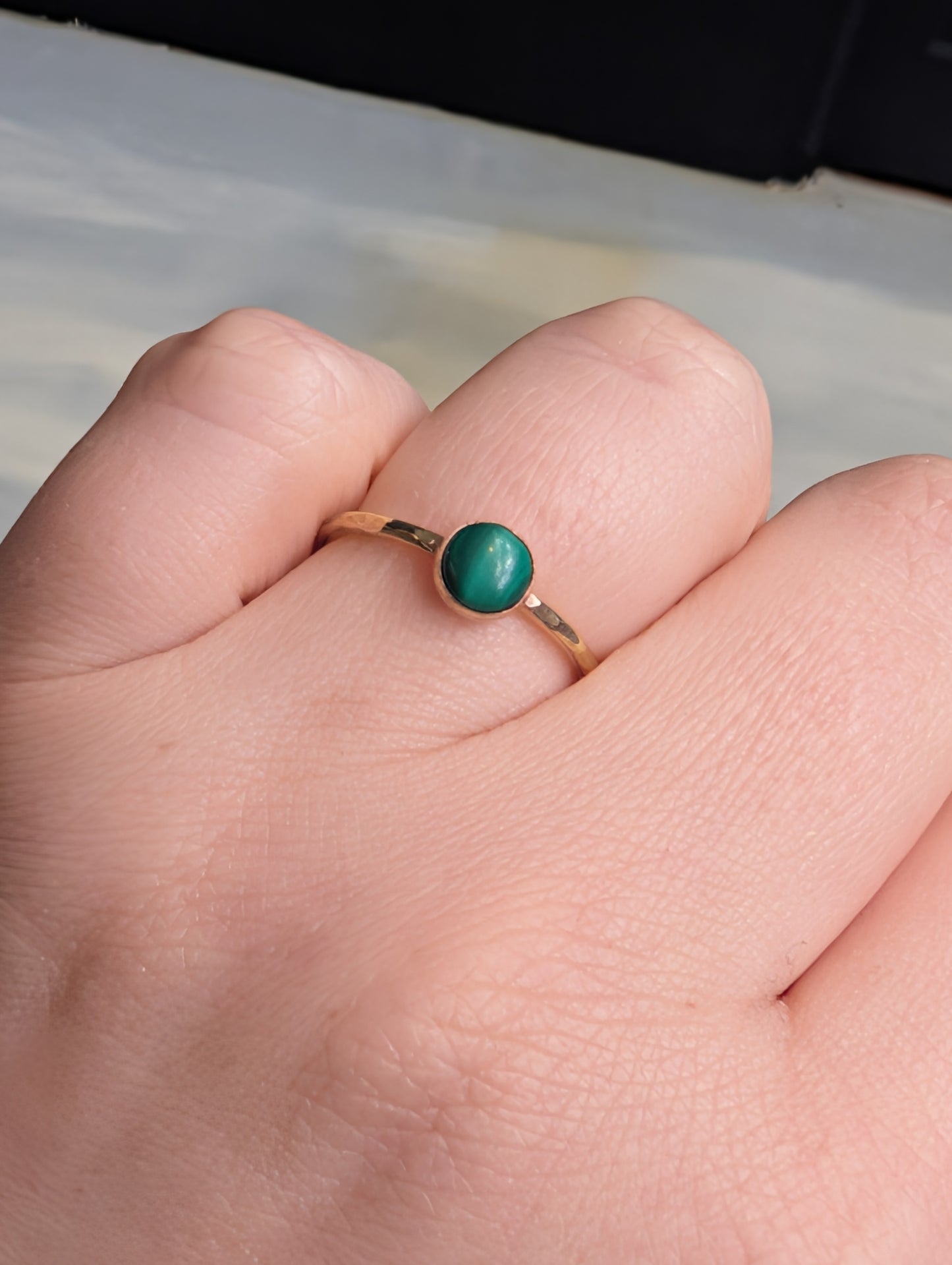 Gold Malachite ring