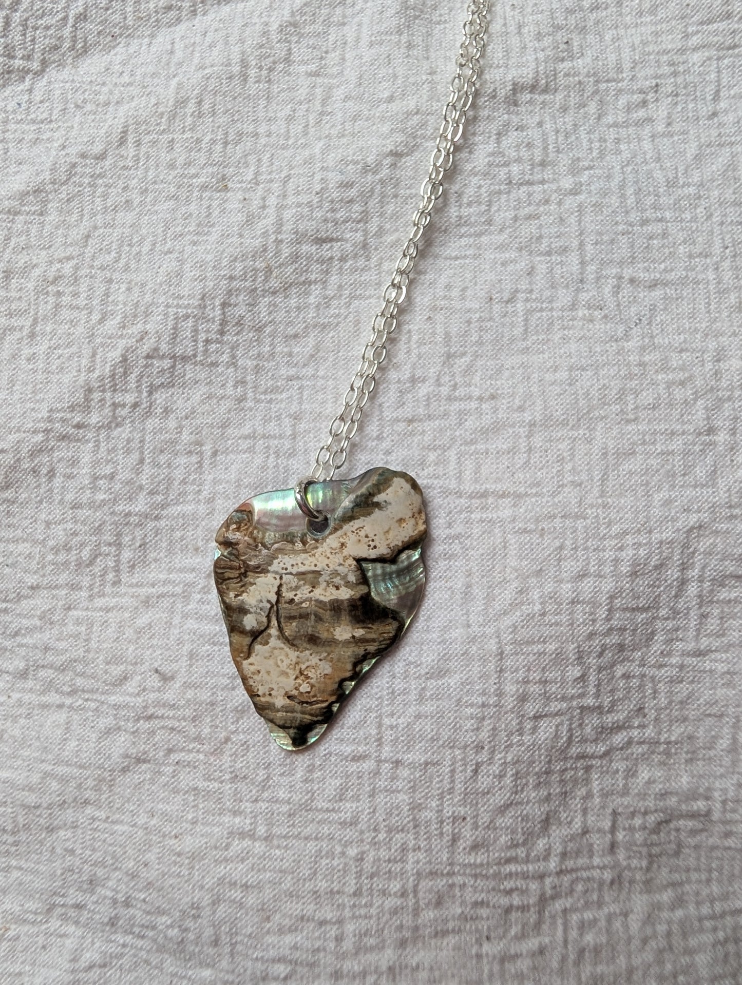 Iridescent abalone shell necklace