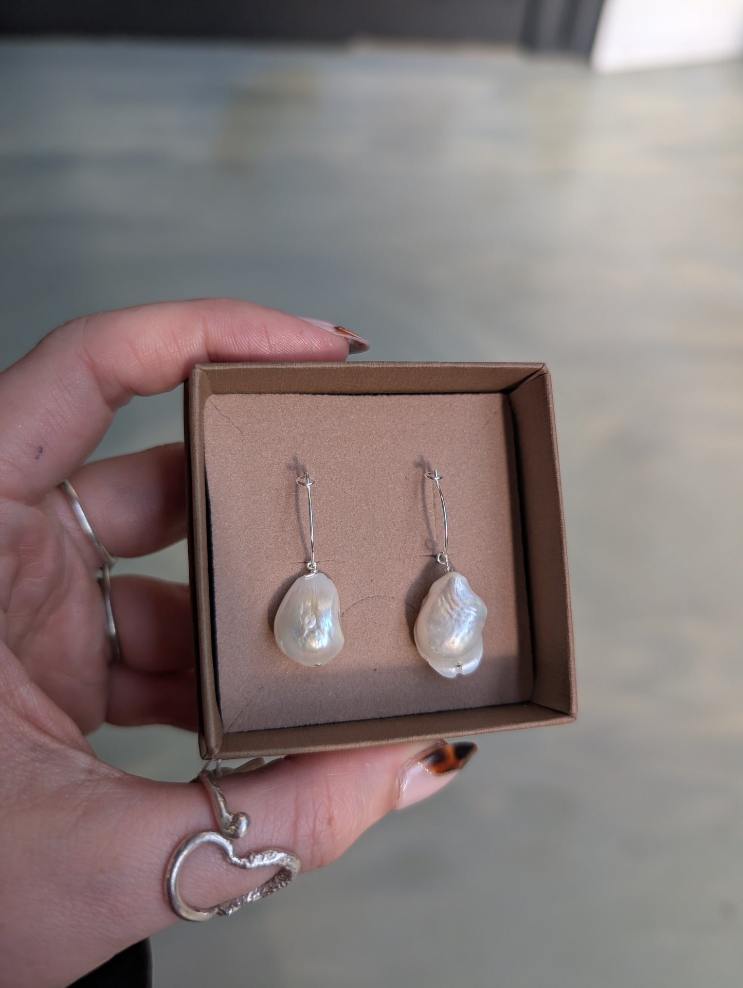 Statement pearl hoops