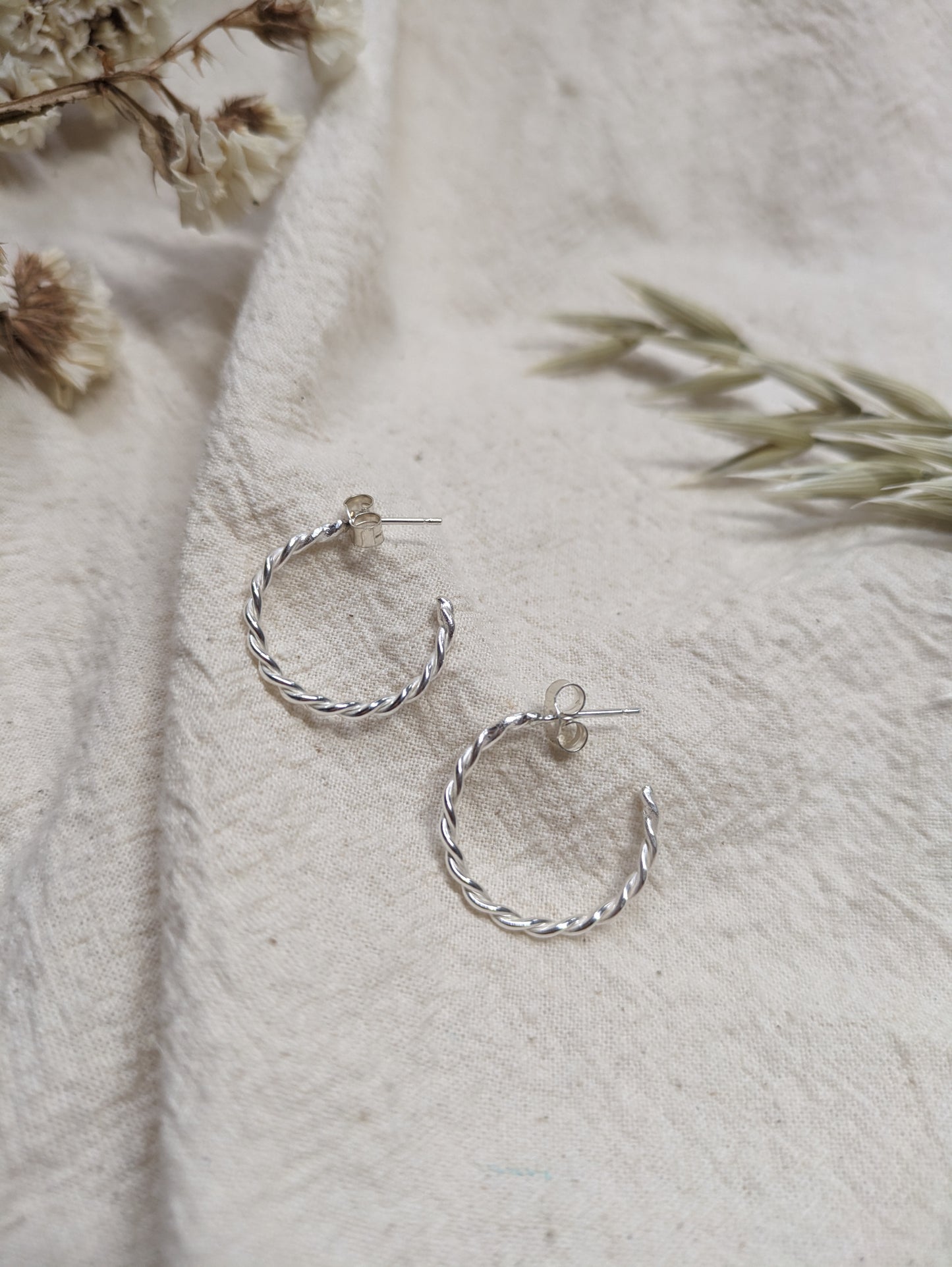Rope Hoops - Sterling Silver