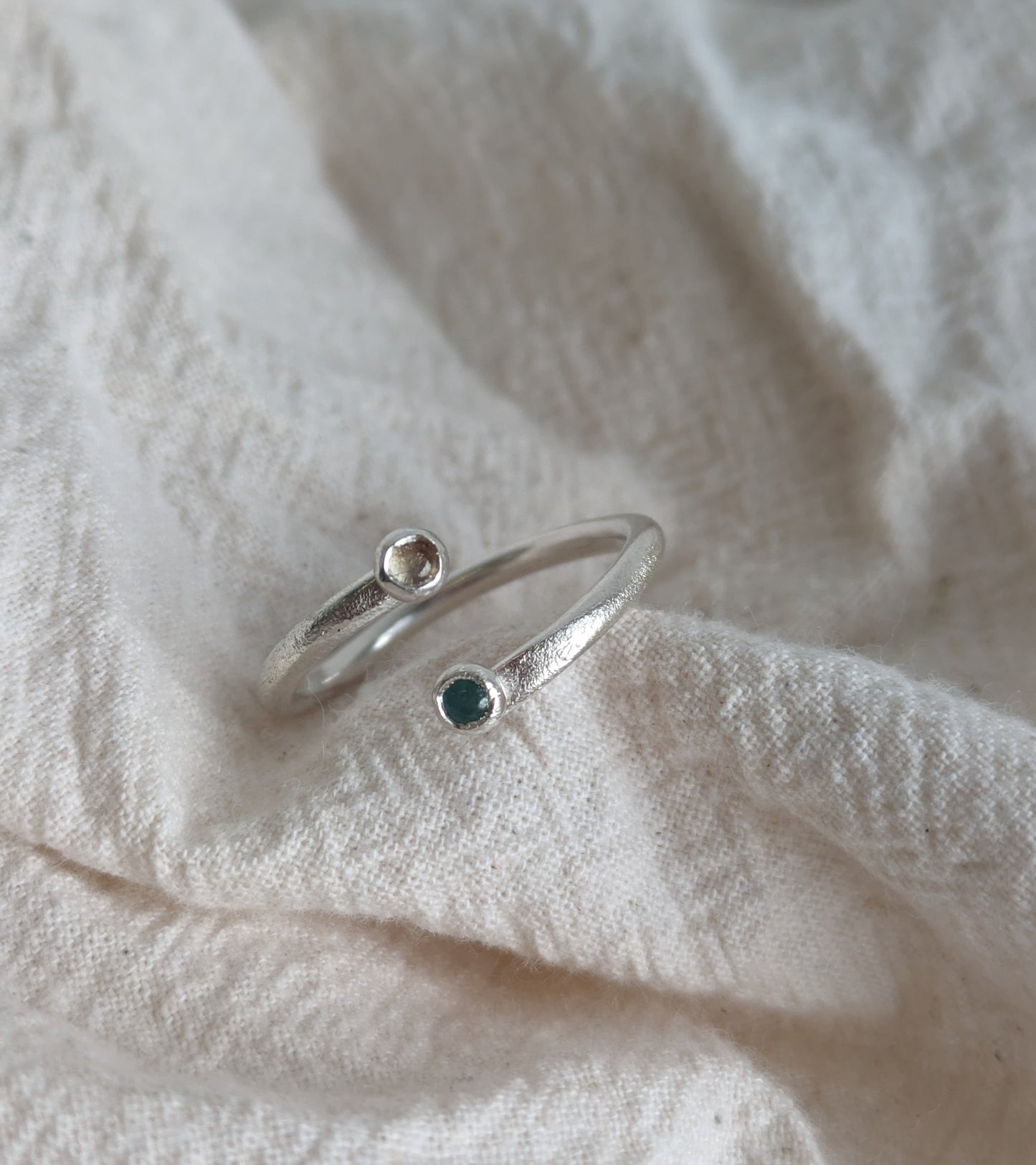 Double birthstone adjustable ring