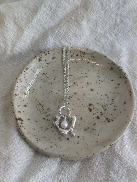 Molten Pearl Necklace - Sterling Silver