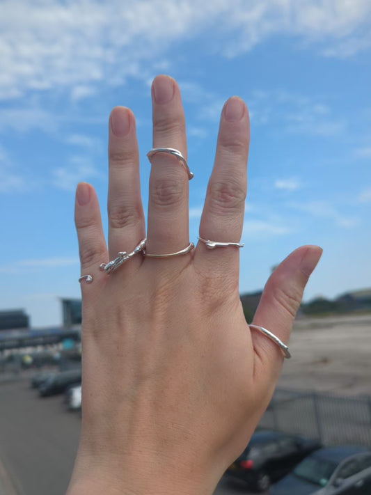 Molten silver rings - made to order