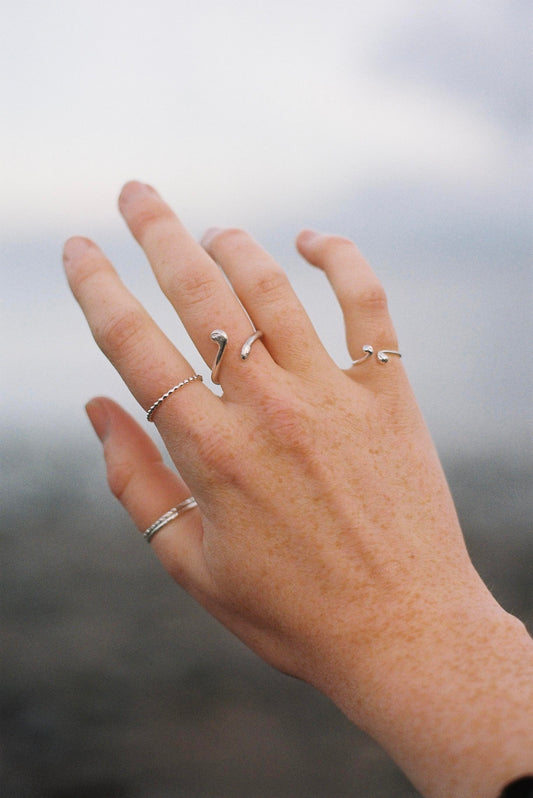 Ceridwen - Molten Drop Silver Ring