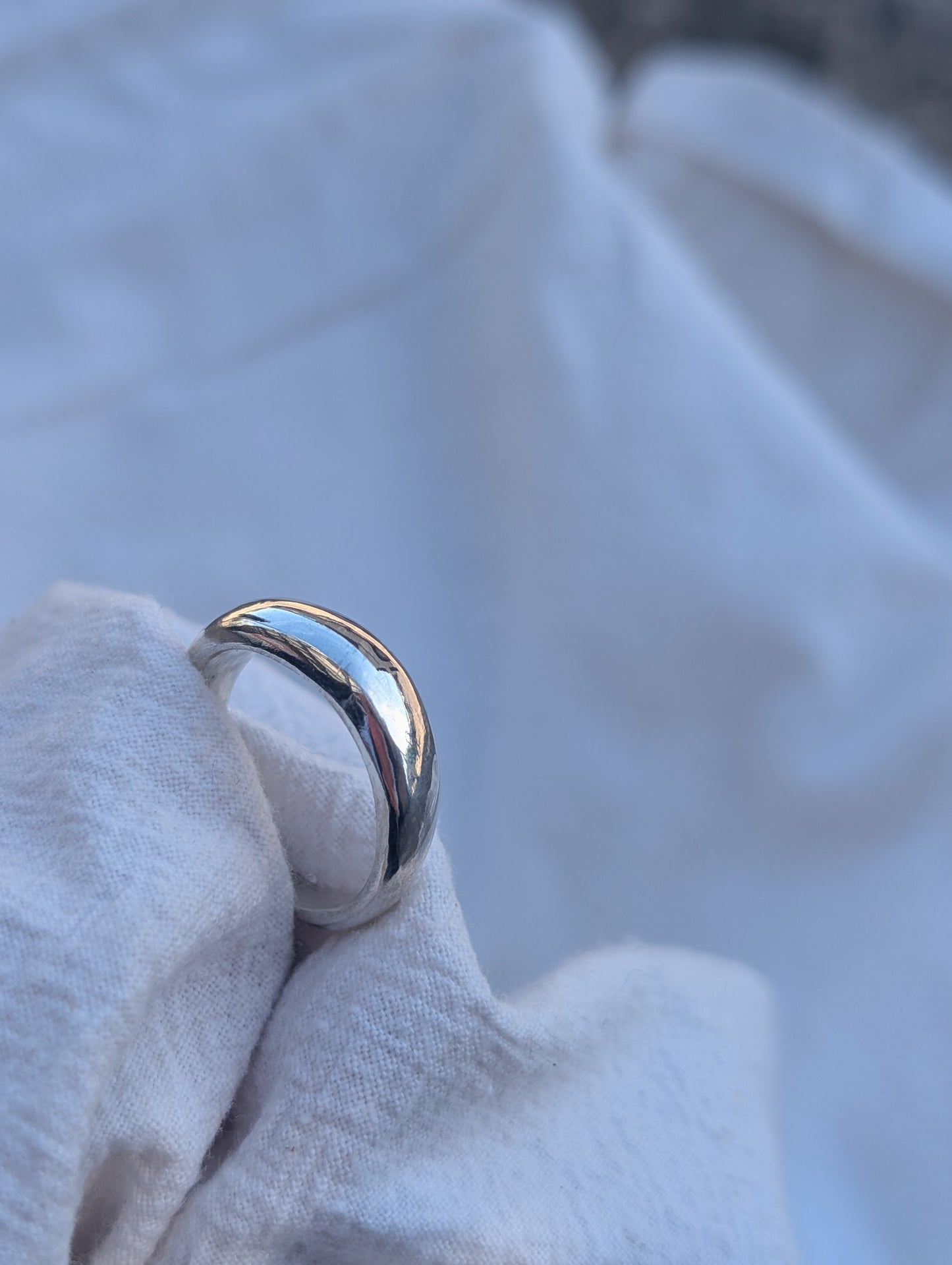 Sterling silver bombe ring