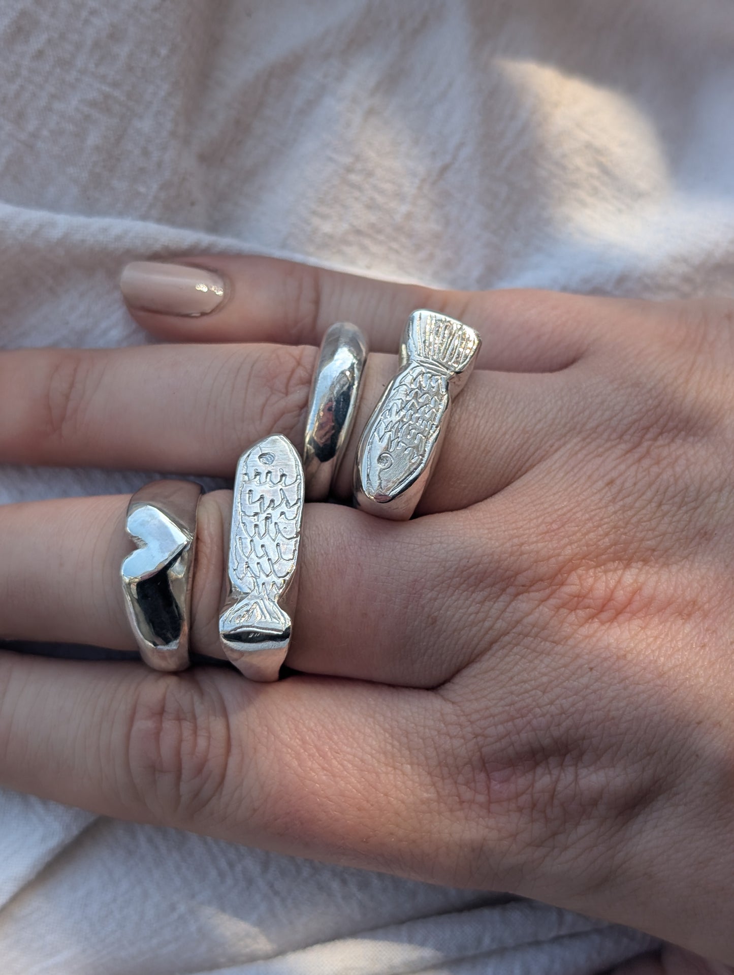 Sterling silver bombe ring