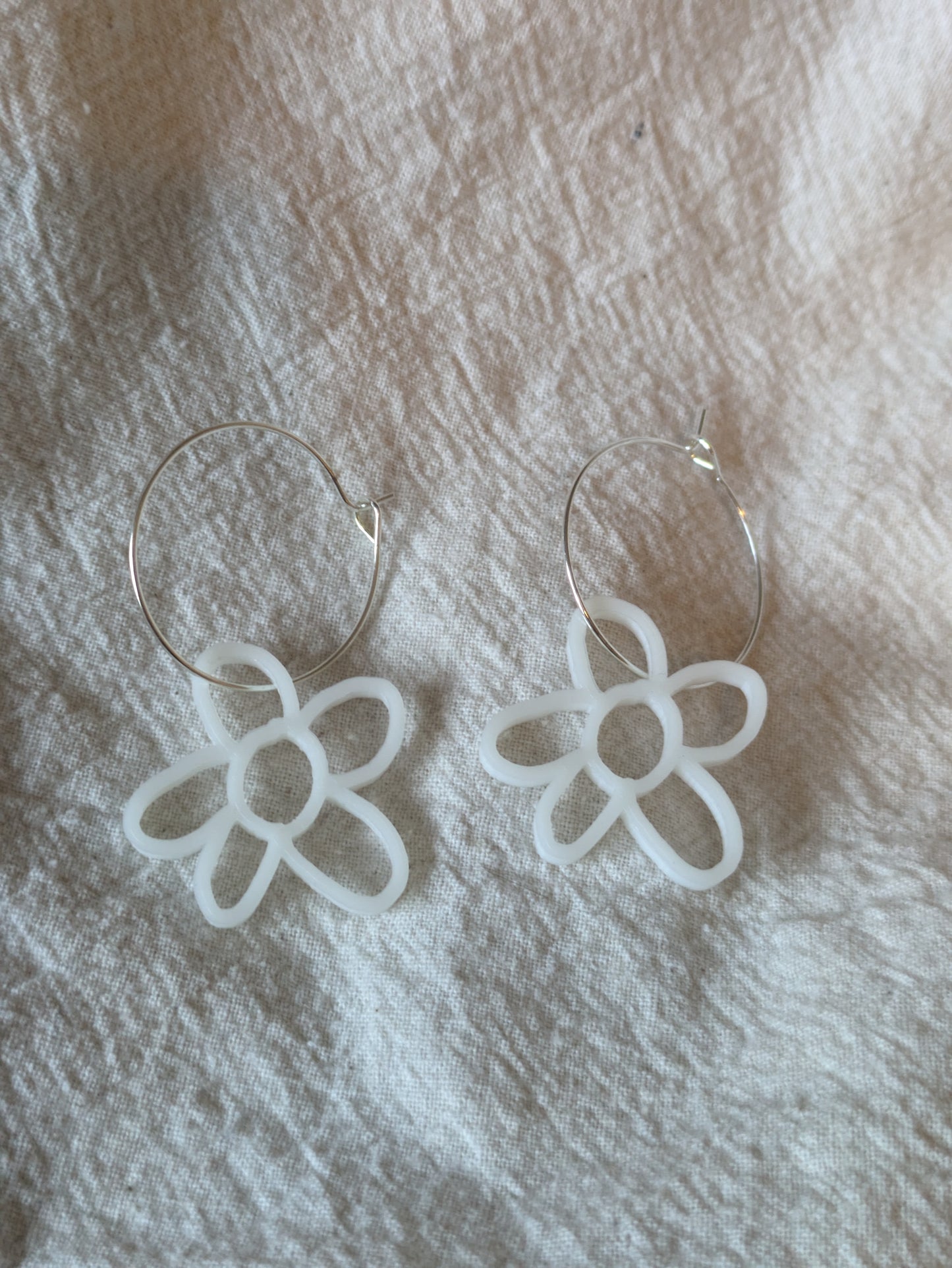 SUPER SECONDS SALE - 70% off - 3d Printed Large Flower Hoops