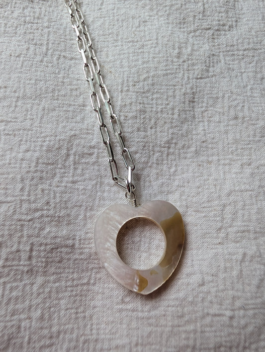 Mother of pearl heart necklace