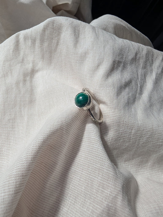 One of a kind chunky malachite ring
