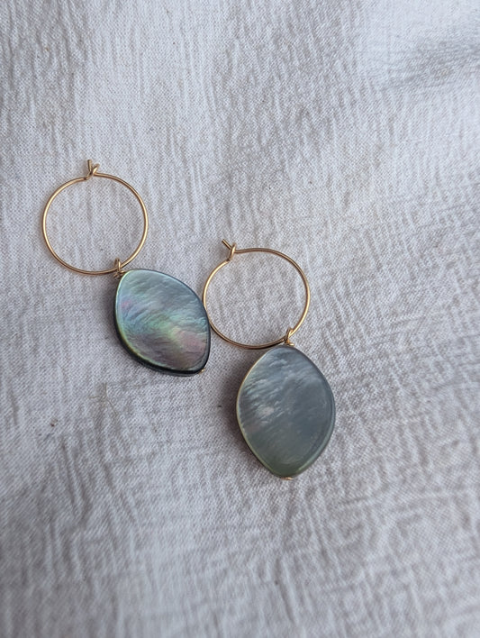 Vintage bead gold hoops