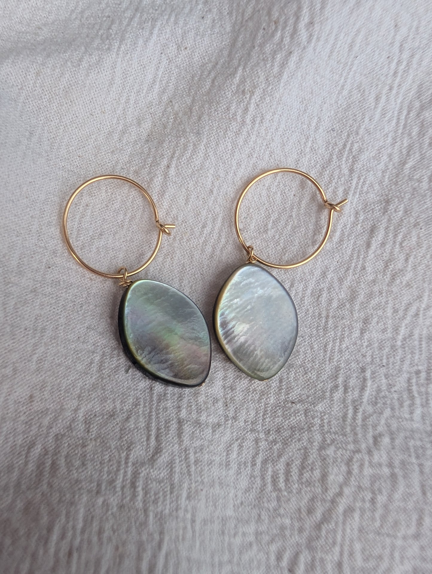 Vintage bead gold hoops