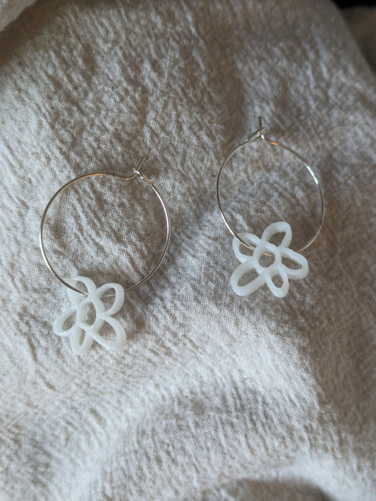 SUPER SECONDS SALE - 75% off - 3d Printed Small Flower Hoops