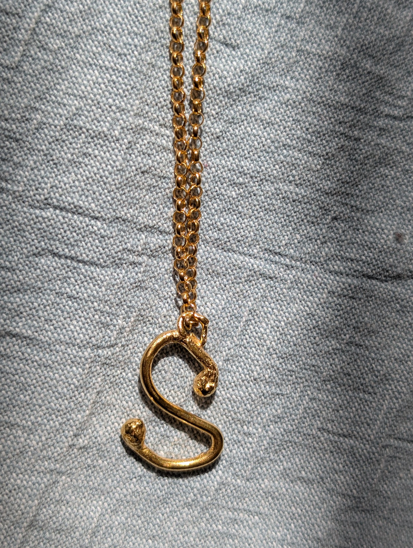 Molten initial necklace