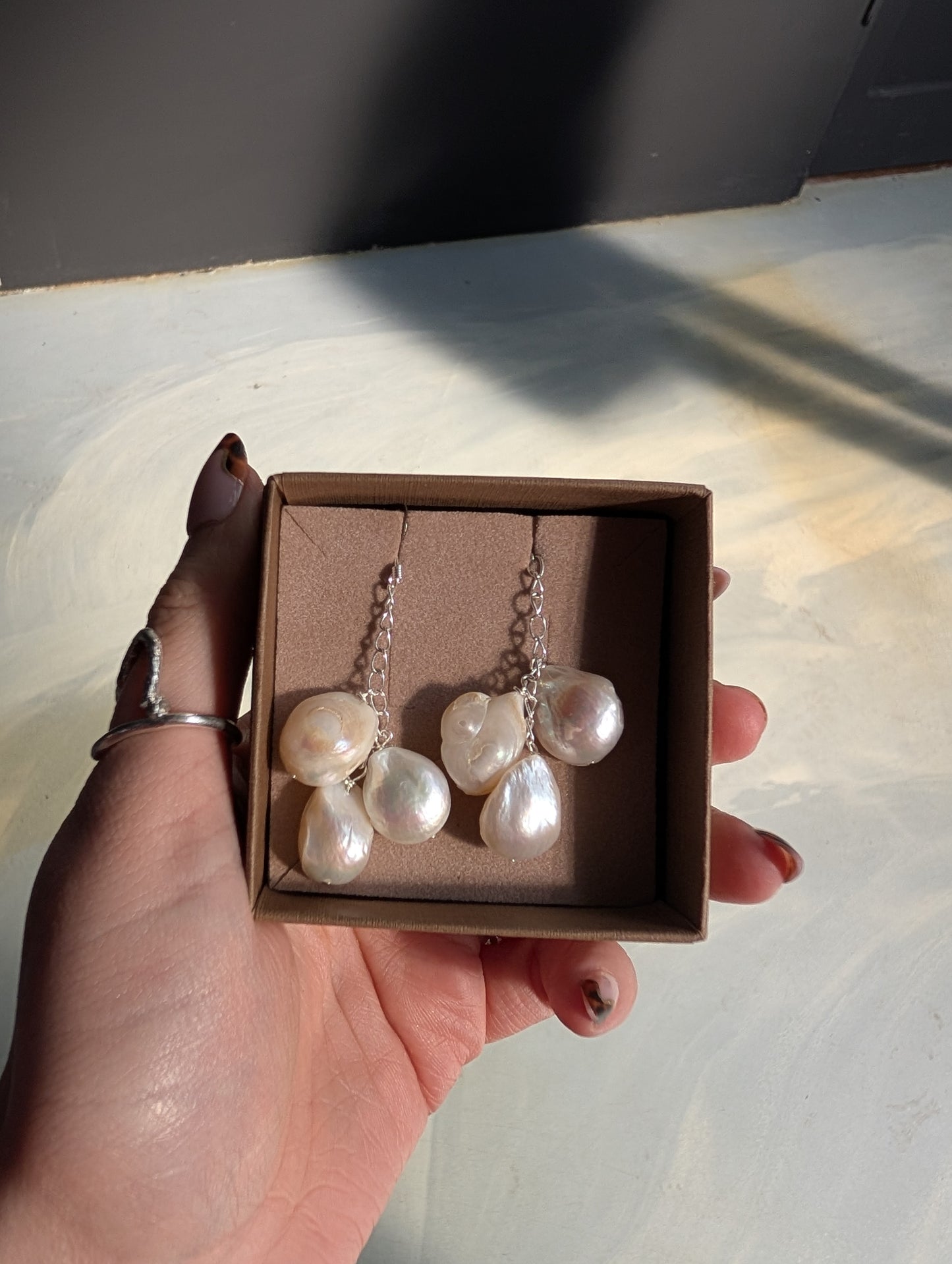 Statement pearl earrings