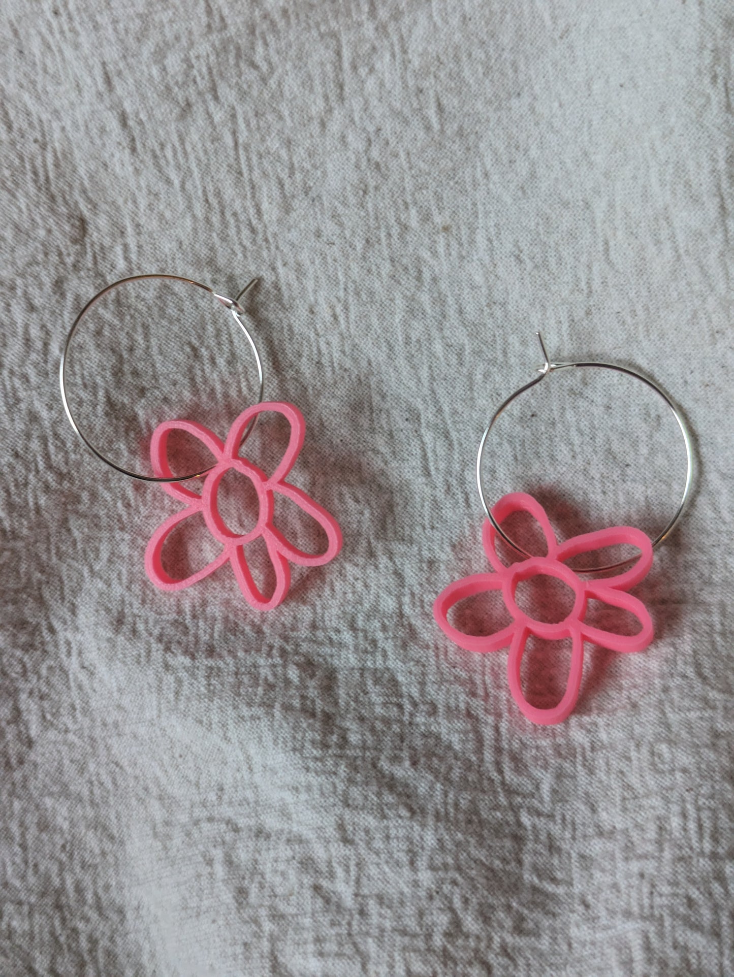 SUPER SECONDS SALE - 70% off - 3d Printed Large Flower Hoops