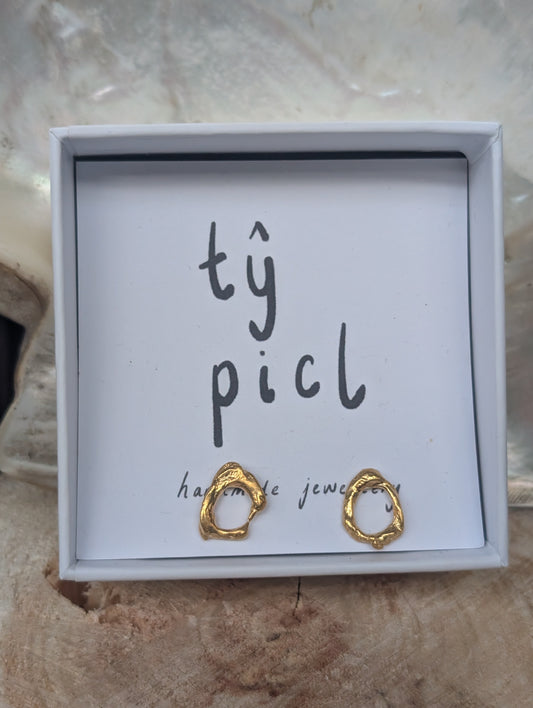 18ct gold plated Molten Hiraeth Studs