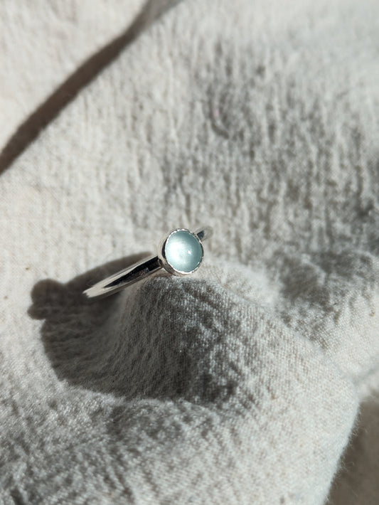 Aquamarine sterling silver ring - one off piece