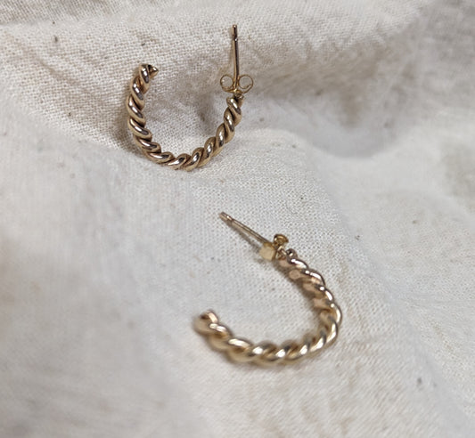 Small rope hoops - gold